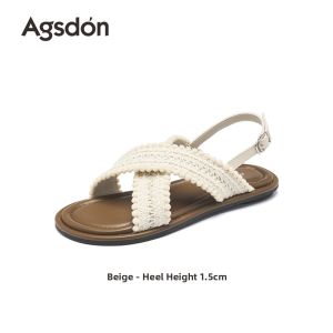 Agsdon | Weaved Open Toe Flat Sandals For Summer And Beachwear