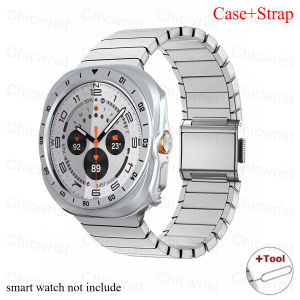 PC Case+ Titanium Strap for Samsung Galaxy Watch Ultra 2 2026 Business Bracelet Tempered Glass Screen Protector Hollow Hard