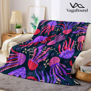 BILIBILI | purple jellyfish seaweed Flannel Blanket Warm Soft Halloween Christmas Decorative Couch Warm Cozy All-Season Gift