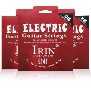 IRIN | IRIN E141 Electric Guitar Strings 1 Set 6 Strings 09‑46 Nickel‑Plated Steel Wound Silver Ball End Strings Instruments