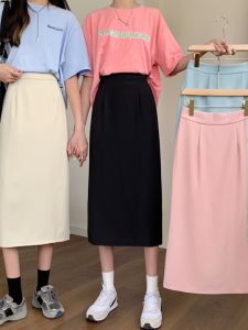 Black A-Line Mini Dress Womens High Waist Slimming Draping Skirt Fashionable Midi Length Bodycon Skirt Spring Autumn New Arrival