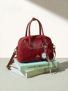 Josiny | Elegant Red Bowling Style Handbag 2026 New Design
