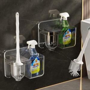Wall-mounted Toilet Brush Organizer No Drilling