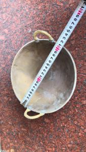 Chảo bằng đồng đk 21cm có thể dùng nấu nướng làm cơm cháy nặng 1.2kg