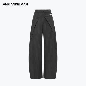 ANN ANDELMAN | Spring New Design Faux Two-Piece Trousers Striped