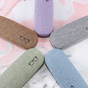 Fashion Glasses Case Hard Shell Linen Fabrics Eyewear Cases Cover Protective for Men Women Sunglasses Eyeglasses Glasses Box