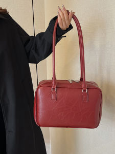 กระเป๋าสะพายข้างสไตล์โบสตัน ความจุขนาดใหญ่ DIY ทำมือ วัสดุสำหรับทำของขวัญ กระเป๋าสะพายข้างแบบยูนิเซ็กซ์ กระเป๋าสะพายข้างแบบลำลอง วัสดุ PU ทรงสี่เหลี่ยมจัตุรัส