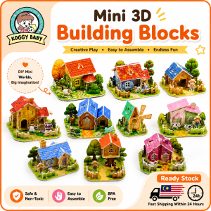KOGGY Mini 6D Building Paper Puzzle DIY Art & Craft Creative Play Educational Toy Kids Early Learning 3D Mini House Building Model
