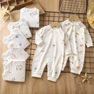 VREN Newborn 100% Cotton Clothes Boys and Girls Four Seasons Jumpsuit Lovely Soft Breathable Jumpsuit