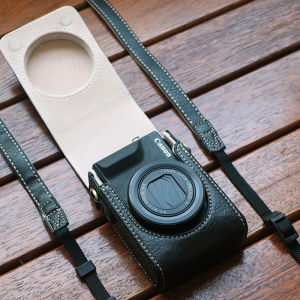 กระเป๋าใส่กล้องแบบหนังป้องกันสำหรับ Canon G7X3 Ricoh GR3X Sony ZV1 M2 Black Card RX100M6 กระเป๋าสะพายไหล่แบบหนังสไตล์อังกฤษ