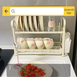 Ready Stock 1/2 Layer Dish Rack Bowl Plate Tableware Chopping Board Pot Lid Storage Rack Spoon Fork Cutlery Box Multifunctional Drainer Tray Cabinet Kitchen Organizer Holder Basket Sink Drawer Shelf Cafe Restaurant Rak Sinki Dapur Rak Pinggan Mangkuk