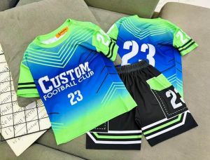 10-42kg Đồ bộ bé trai áo cộc tay quần đùi thun lạnh in họa tiết thể thao đường phố ngầu đẹp