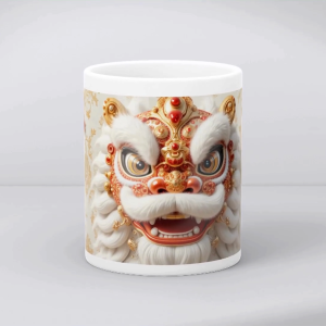 Mug Oriental Harmony – Desain Mewah Nuansa Emas & Merah Simbol Keberuntungan & Kemakmuran