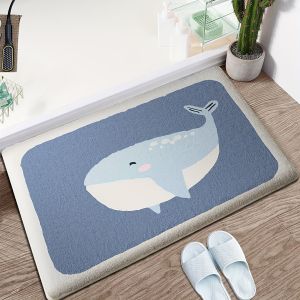 Thảm Tắm Hoạt Hình Bằng Vải Nỉ Thấm Hút Chống Trượt Thảm Phòng Tắm Phong Cách Hiện Đại Thảm Cửa Bằng Polyester Chống Thấm Nước Chống Ăn Mòn
