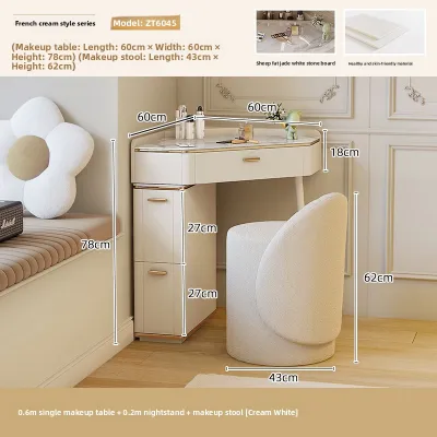 Small Modern French Style Corner Dressing Table