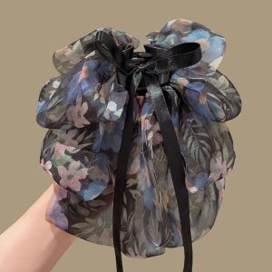 Floral Butterfly Knot Hair Clip Half Updo Shark Clamp Back of Head Hair Accessories Fresh out New Style Korean Style Hairpins