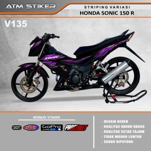 Stiker Striping Variasi Honda Sonic 150 R Corak Api