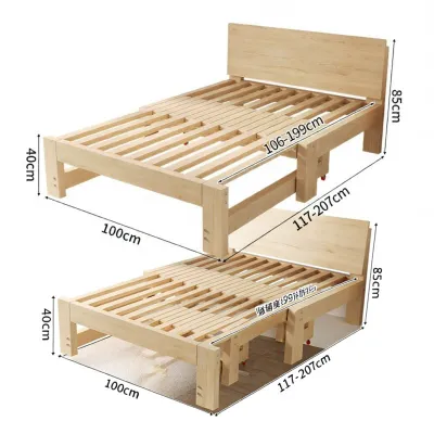 Solid Wood Expandable Foldable Sofa Bed