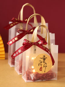 Chinese Style Birthday Gift Bag Festival Celebration Sugar Box Accessories Handheld Plastic Material Elderly Core Scene