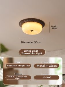 DIZAN | French Antique Style American Vintage Ceiling Light for Bedroom Study Hallway Walk-in Closet