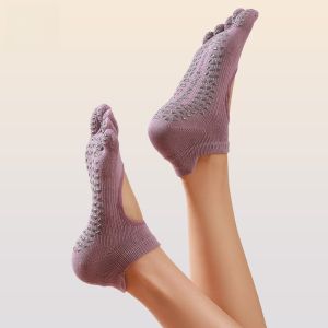 Professional Yoga Socks Womens Pilates Sport Training Breathable Thin Five-Finger Fitness Dance Special Summer Socks