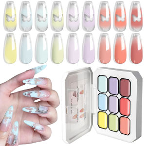 limegirl | LIMEGIRL 9 Color Gradient Painting Gel Nail Art Design DIY Solid Gel Nail Polish Quickly Carved Petal Nail Painting Gel
