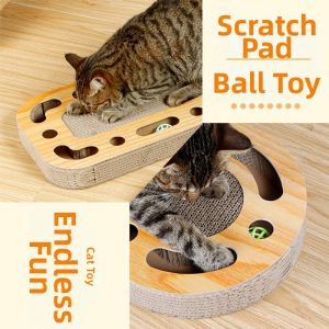 Corrugated Paper Cat Scratcher Toy Round Plate Digging Ball