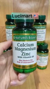 Viên uống Calcium Magnesium Zinc D3 Natures Bounty hũ 100 viên [Hàng Mỹ]