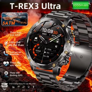 Đồng Hồ Thông Minh Thể Thao Nam 5ATM Ngoài Trời Với Pin 1000mAh Đèn LED La Bàn Gọi Bluetooth Theo Dõi Nhịp Tim IP68