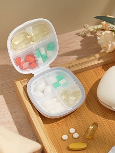 Ecoco Medicine Organizer Box Travel 7-Day Portable Pill Storage Box Moisture Proof
