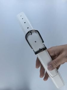 เข็มขัดหัวเข็มขัดออกแบบคุณภาพสูงสำหรับผู้ชายสายรัดเอวหนังแท้สีขาว Cowskin เข็มขัด Masculinos แฟชั่น Ceinture Homme