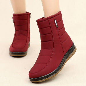 Giày Bốt Đi Tuyết Mùa Đông Cho Nữ Giày Bốt Cotton Lót Lông Cừu Dày Chống Trượt Ấm Áp Chống Thấm Nước Giày Bốt Ngắn Cho Phụ Nữ Trung Niên Và Cao Tuổi