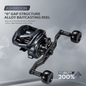 SOLOKING ASHMOON Alloy Baitcasting Reel 5.4/6.3 Gear 6KG 12+1BB Power Long Carbon Handle Fishing Reel Sea Boat Fishing Saltwater