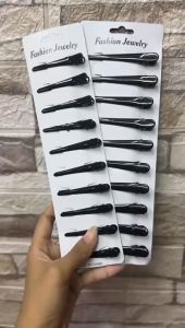 Jepit Rambut Cocor Bebek Hitam Polos Isi 10 pcs