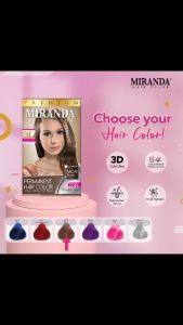 MIRANDA Premium Hair Color Cream 30mL + Peroxide 30mL | Semir Cat rambut | Cat Pewarna Rambut 3D Colour RANDOM WARNA