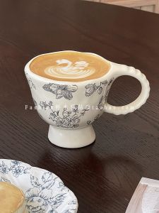 Korean Style Ins Hand-Held Camellia Ceramic Coffee Cup Classy Heat-Sensitive Latte Steam Pitcher Mug Drink Cup