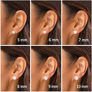 Huitan Hot Trend Imitation Pearl Stud Earrings for Women Simple Elegant Ladys Ear Piercing Earrings Fashion Versatile Jewelry