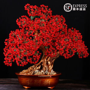 Crystal Rich Tree Carnelian Lucky Tree Decoration Home Living Room Money Tree Moving Office Housewarming Opening-up Gifts