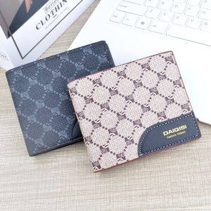 ManYiDi Mens Short Wallet Multiple Card Slots Retro Money Clip Youth Plaid Print Soft Synthetic Leather Business OL Style
