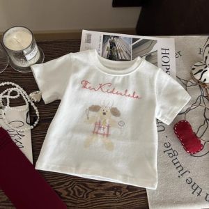 Cute Cartoon Print Short Sleeve T-Shirt Girls