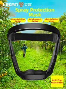 LECAN | Pesticide Protection Face Mask Clear Full Face Shield Anti-Fog Eye Protection Splash Guard