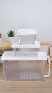 Food Container Kulkas Wadah Penyimpanan Sayur Buah Akrilik Tebal Kedap Udara Anti Bau Anti Bocor