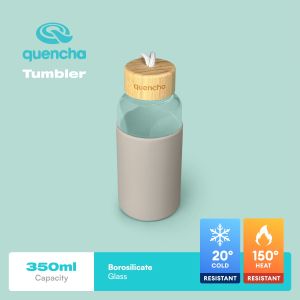 Quencha Eco-Friendly Borosilicate Glass Water Bottle with Bamboo Lid 12oz/17oz