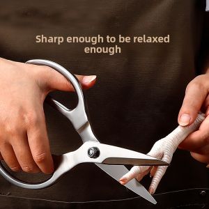 MONLEYTA | German Precision Kitchen Scissors 304 Stainless Steel Full Steel Multi-Function Powerful Chicken Bone Meat Duck Goose Bone Food Grade Supplementary Food Scissors