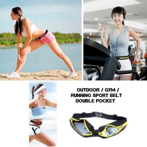 Tas pinggang olahraga  sabuk lari tas hp 3 POCKET WATERPROF ( bisa COD / bayar ditujuan )