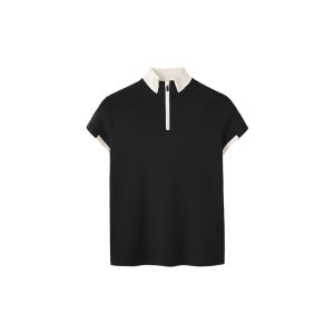Zippers Short Sleeve T-Shirt Lightweight Cool Feeling Golf Tennis Commuting Splicing Fashionable Urban Style Polyester Fiber