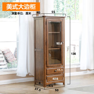 American Style TV Cabinet Side Stand Small Corner Shelf Living Room Wall Storage Rack Drawer High Low Wine Cabinet Wood Material