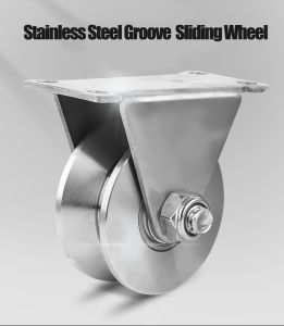 Groove Wheel Pulley Stainless Steel U/V/H Groove Pulley Block Silent Pulley with Detachable Double Bearing for Angle TrackIndustrial MachineRolling Gate Heavy Duty Casters