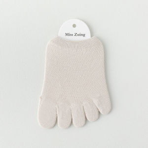 Breathable Antibacterial Half Length Five Finger Womens Socks Invisible Cotton Toe Separators for Summer Shoes Odor Control