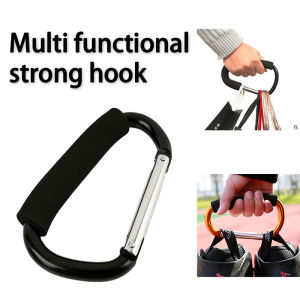 Large Carabiner Stroller Hooks Organizer Aluminum D Ring Spring Snap Keychain Clip Carry Handle for Hanging Purses Shopping Bags
